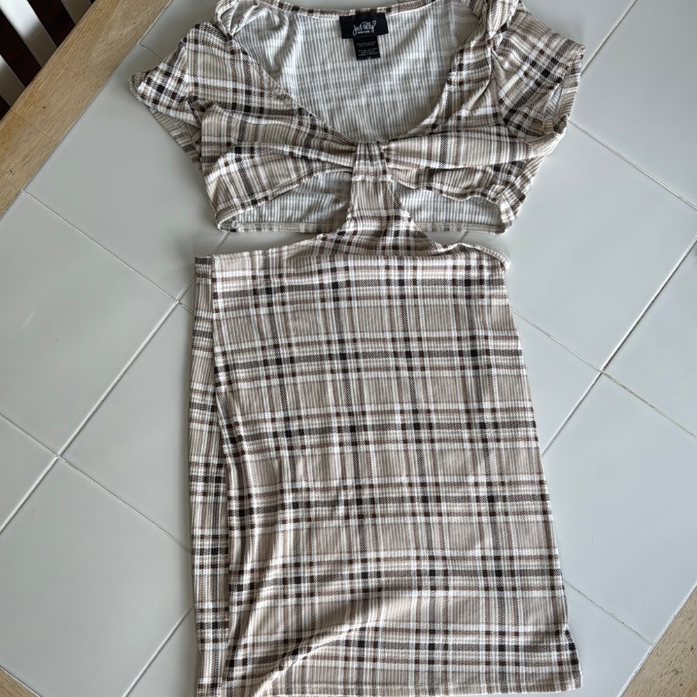 Plaid Cut-Out Dress
